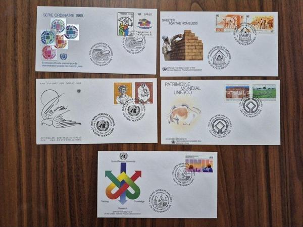 Edi Antik 5 Adet Zarf Pullu Birleşmiş Milletler Fdc. Cenevre Baskısı 5 Adet Nadir İlk Gün Zarfları - Image 1