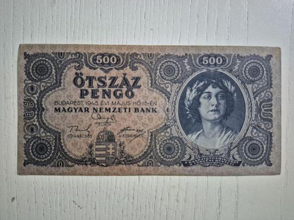 Edi Antik 1945 Macar 500 Pengo Nadir Temiz. Orijinal Dönemine Ait - Image 1