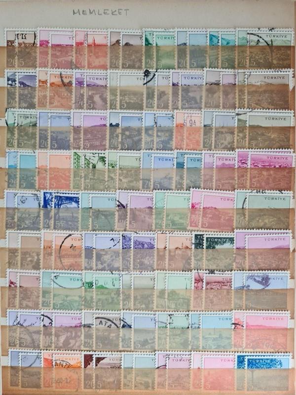 Edi Antik Yerli Pul Serisi, 1960 Memleket Serisi 134 Adet Tam Seri Pul - Image 1