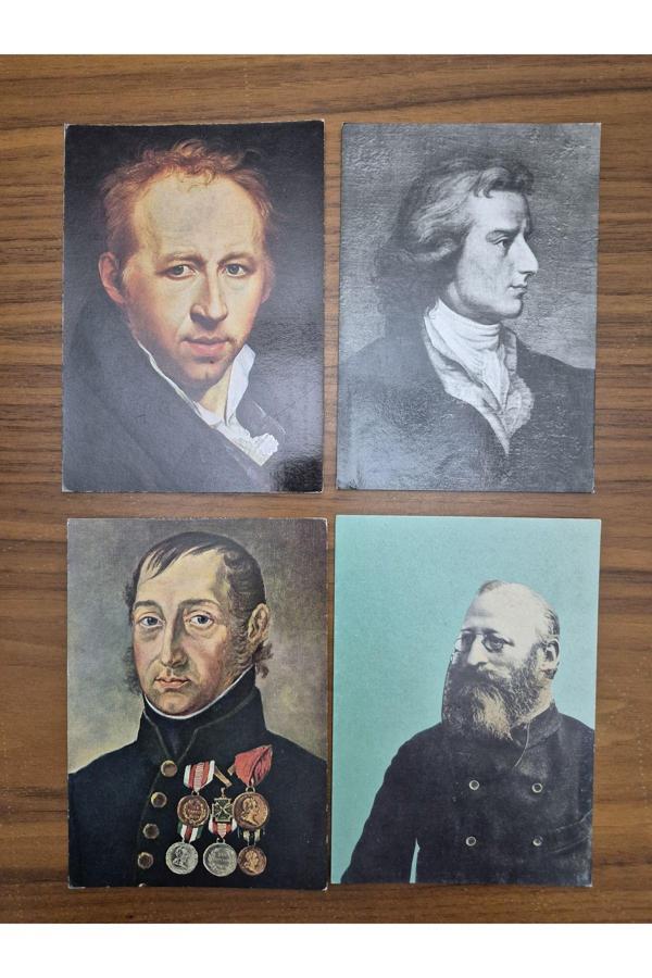 Edi Antik 4 Adet Eski Dönem Ünlüler Kartpostal 4 Nadir - Image 1