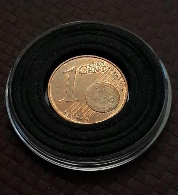 Edi Antik 2002 1 Euro Cent Eski Madeni Para Kapsül Içinde Görseldeki Ürün / 340 - Image 1
