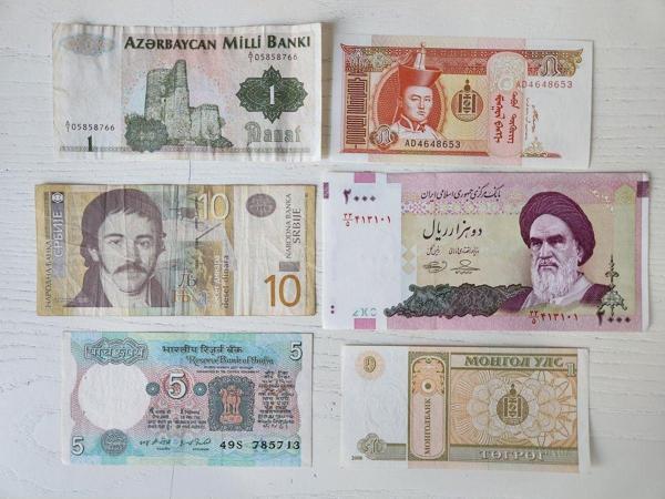 Edi Antik 6 Adet Koleksiyonluk Banknot. Çil Durumda 2 Moğol - Image 1