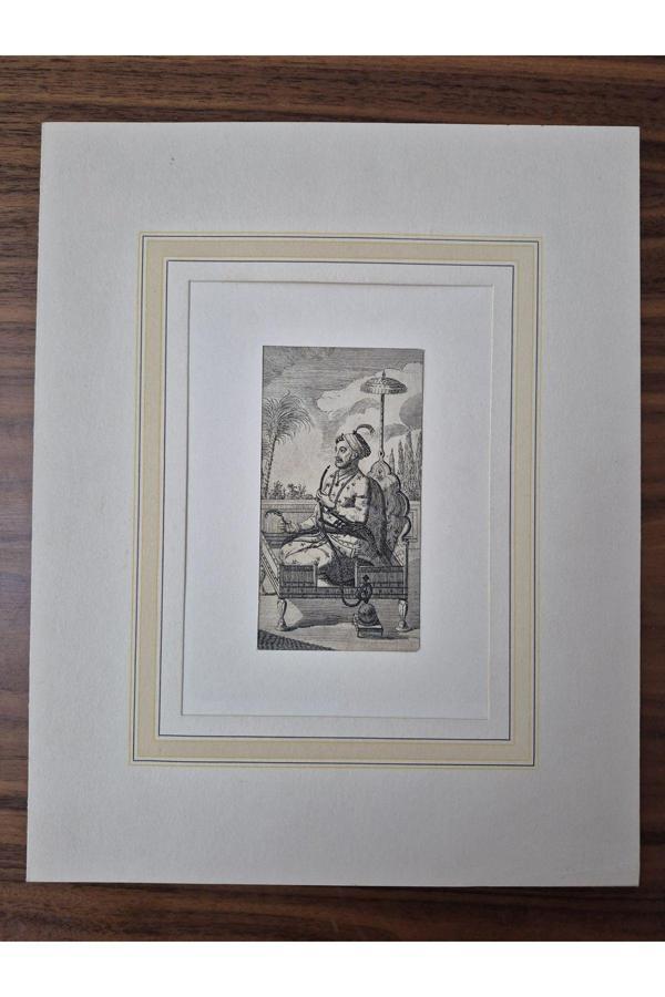 Edi Antik 24X30 Osmanlı Yeniçeri Tasvir Resim. Paspartusunda - Image 1