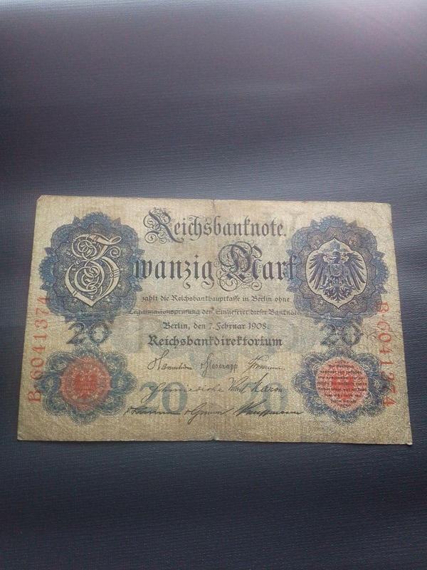 Yedi Otuz Almanya 1908 20 Mark Eski Koleksiyon Yabancı Kağıt Para Koleksiyon Başlangıç Setleri - Image 1