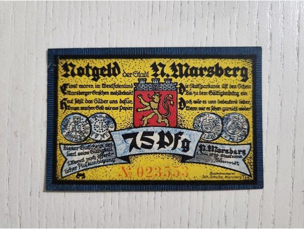 Edi Antik Alman Notegeld 1921 Tarihli. Orijinal Dönemine Ait 75Pfs - Image 1