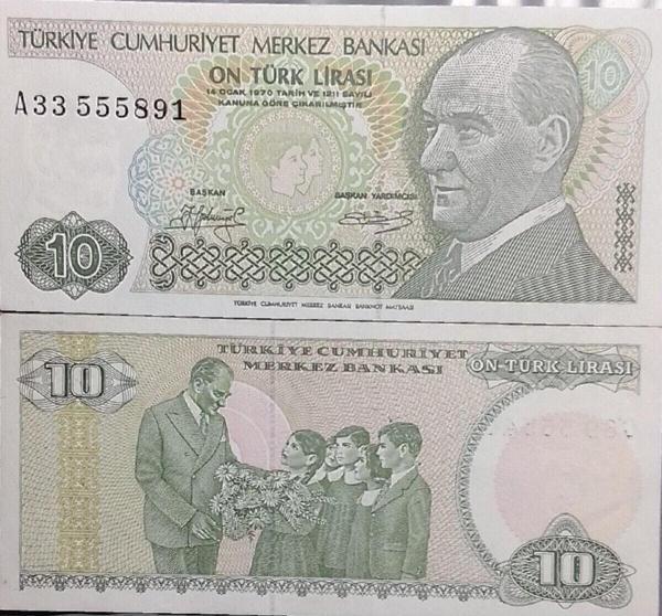Edi Antik A Serisi 7.Emisyon 10 Türk Lirası Eski Koleksiyon Kağıt Para Hatıra Para - Image 1