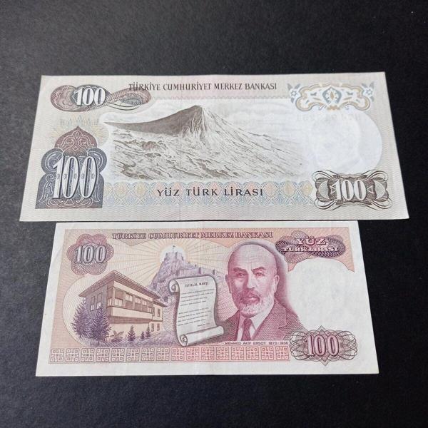 Edi Antik 6-7.Emisyon 100 Türk Lirası Takım Ççt+/Ça+ Eski Kağıt Para - Image 1