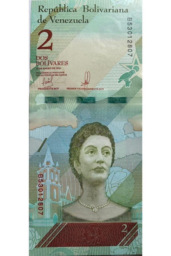 Emir Collectıon Venezuela 2018 Yılı 2 Bolivares Çil(Unc) Koleksiyon Para - Image 1