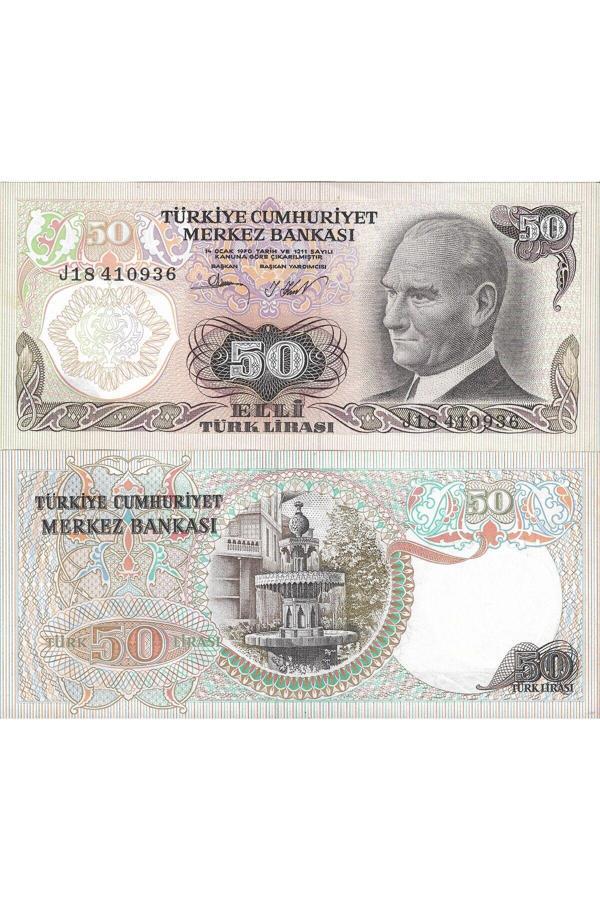 Emir Collectıon Türkiye 6. Emisyon 50 Türk Lirası J Harfi Yerli Kağıt Para Çil (Unc) Koleksiyon Para - Image 1