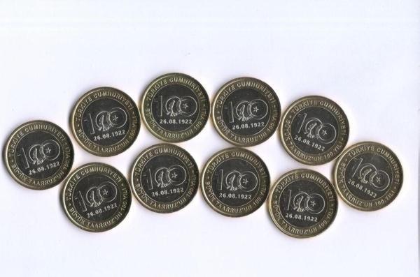 Edi Antik 10 Adet Hatıra Para Büyük Taarruz 1 Tl Koleksiyon Çil Görseldeki Ürün Gönderilecek - Image 1