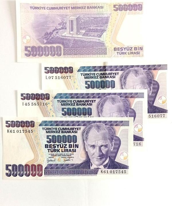 Yedi Otuz 7. Emisyon 500.000 Türk Lirası Eski Koleksiyon Kağıt Para Koleksiyon Başlangıç Setleri Antika Para - Image 1
