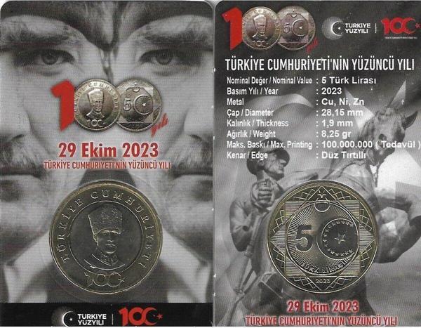 Emir Collectıon 2023 Cumhuriyet'İn 100.Yılı Hatıra 5 Lira Özel Kitinde - Image 1