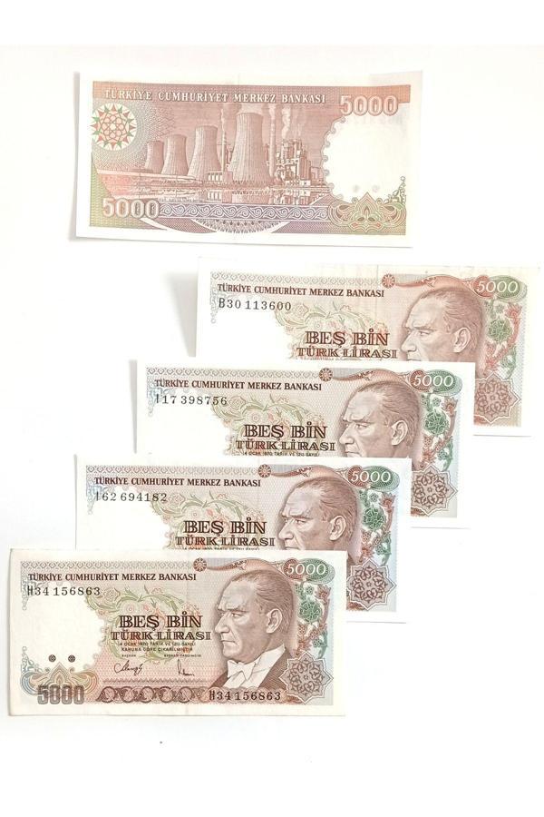 Yedi Otuz 7. Emisyon 5000 Türk Lirası Eski Koleksiyon Kağıt Para Koleksiyon Başlangıç Setleri Antika Para - Image 1