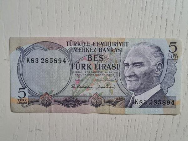 Edi Antik 6. Emisyon 5 Türk Lirası Kondüsyonda Banknot Koleksiyon - Image 1