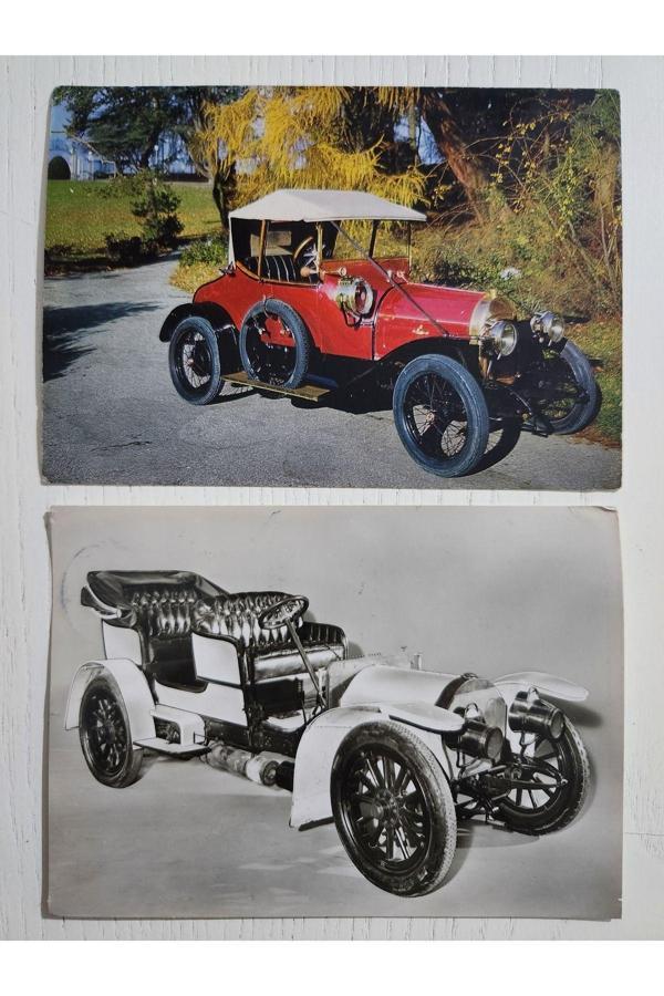 Edi Antik 1920Lere Ait Klasik Otomobil Kartpostal. 2 Adet Postadan Geçmiş Klasik Otomobil - Image 1