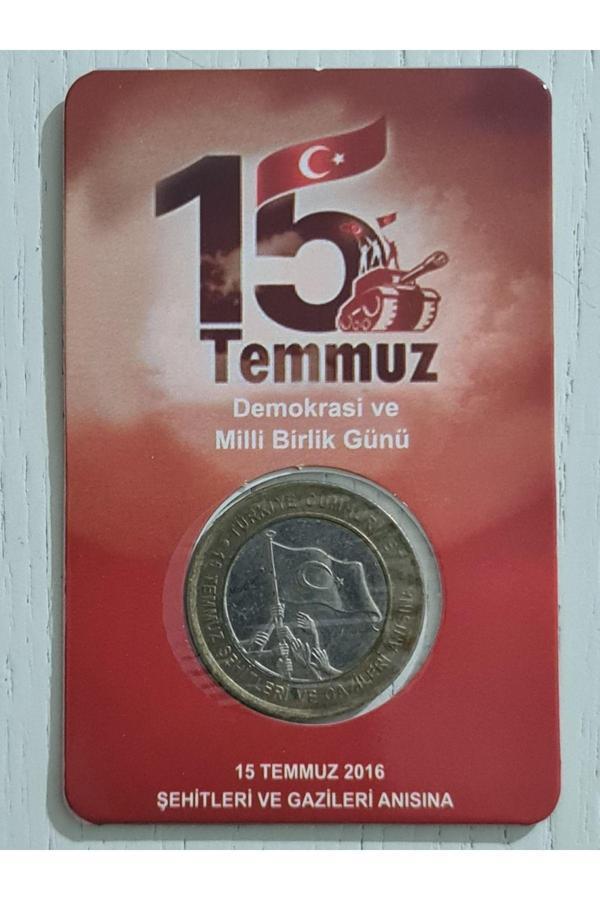 Edi Antik 15 Temmuz Madeni 1 Lira Kutusunda Çil. Koleksiyonluk Madeni 1 Lira. 15 Temmuz 2016 Demokrasi - Image 1