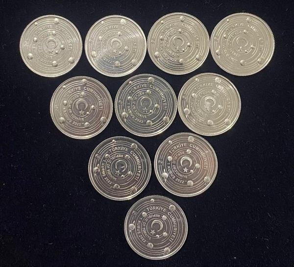 Edi Antik 2022 Güneş Sistemindeki Gezegenler Hatıra Paraları 10'Lu Set - Image 1
