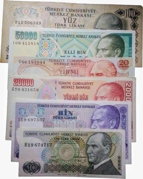 Yedi Otuz 6. 7. Emisyon 6 Adet Koleksiyon Kağıt Para. Türk Lirası. Koleksiyon Para. Eski Para - Image 1