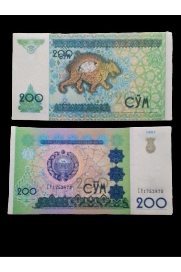 Edi Antik Özbekistan 200 Som Eski Koleksiyon Yabanci Kağıt Para. Antika Para. - Image 1