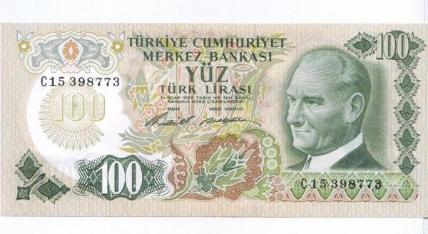 Edi Antik 6.Emisyon 100 Lira Kağıt Para 1.Tertip Çil Altı - Image 1