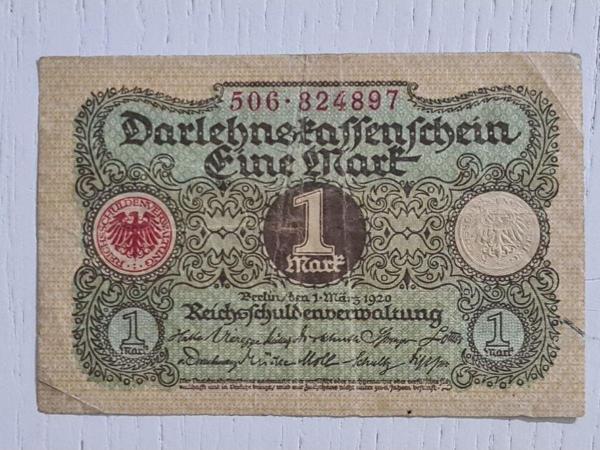 Edi Antik 1920 Alman Berlin 1 Mark Banknot Temiz - Image 1