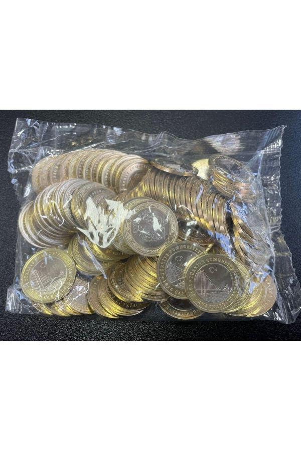 Edi Antik Hatıra Para 2022 Poşetinde Çanakkale Köprüsü Tedavül 1 Lira 100 Adet Çil - Image 1