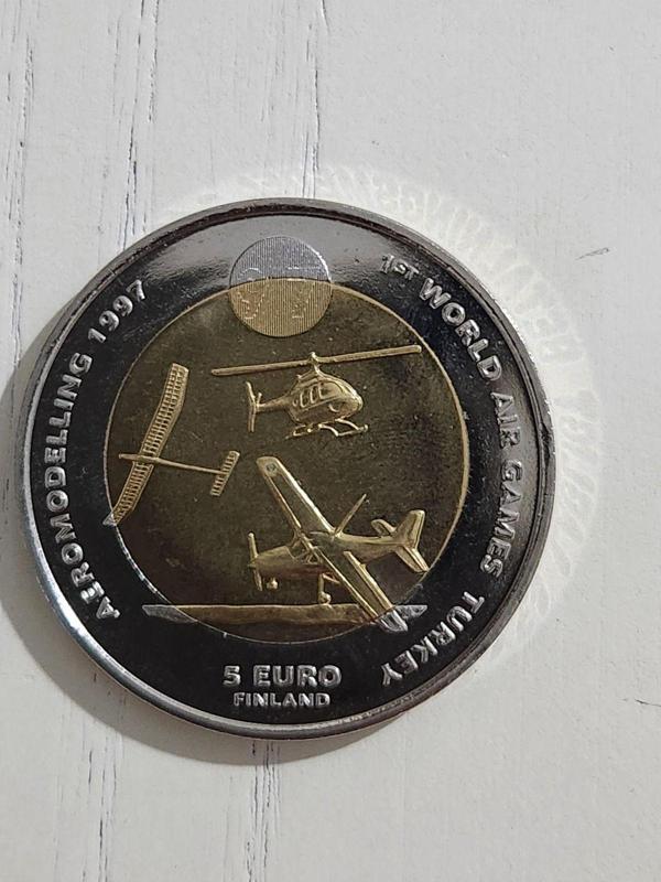 Edi Antik 1997 Finlandiya Türk Hava Oyunları Hatıra Madalyon 4Cm Çap. Tertemiz Durumda Nadir Ve Ağır Bir Madal - Image 1