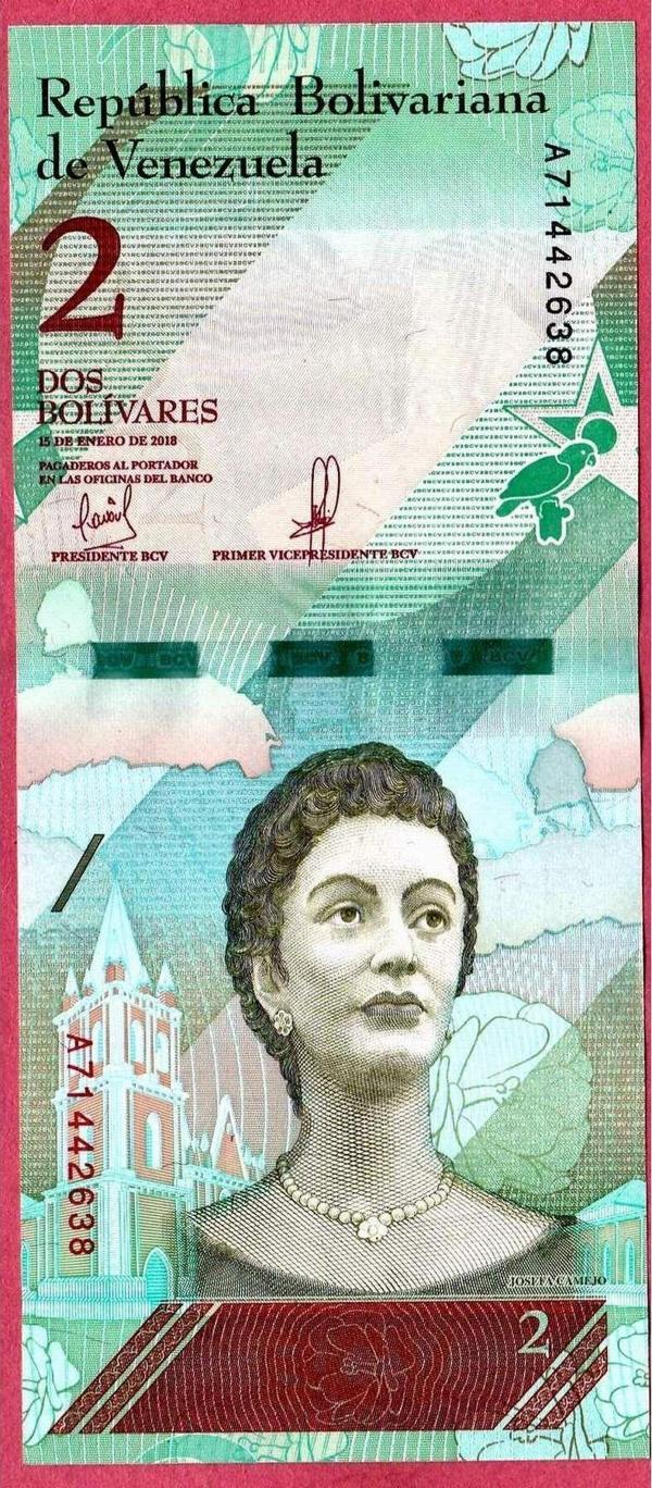 Edi Antik 3 Adet Venezuela 2 Bolıvar 2018 Unc Çil - Image 1