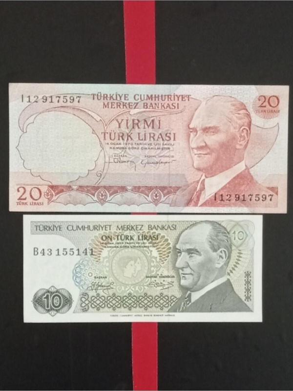 Edi Antik 6. Emisyon 7. Emisyon 2 Adet Eski Koleksiyon Kağıt Para. - Image 1