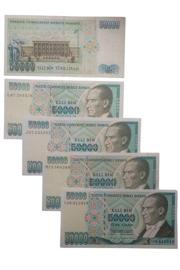 Yedi Otuz 7. Emisyon 50000 Türk Lirası Eski Koleksiyon Kağıt Para. Koleksiyon Başlangıç Setleri. - Image 1