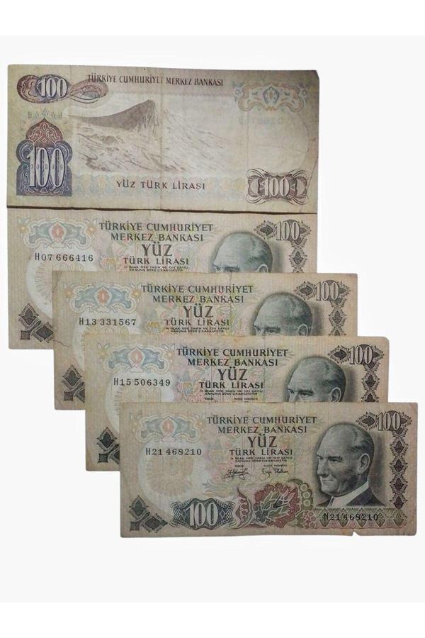 Yedi Otuz 6. Emisyon 100 Türk Lirası Eski Koleksiyon Kağıt Para. Koleksiyon Başlangıç Setleri. - Image 1