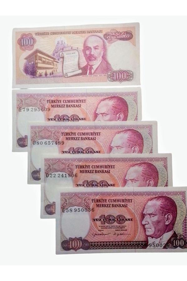 Yedi Otuz 7. Emisyon 100 Türk Lirası Eski Koleksiyon Kağıt Para. Koleksiyon Başlangıç Setleri. - Image 1