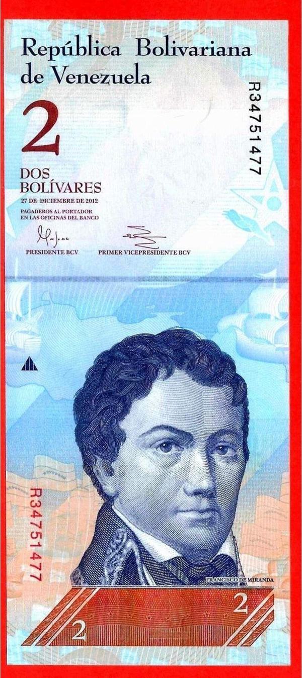 Edi Antik 3 Adet Venezuela 2 Bolivares P 88D 2012 Unc Çil - Image 1
