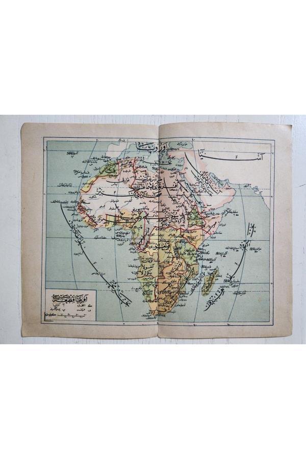 Edi Antik 22X17Cm Osmanlıca Afrika Haritası. Orijinal Osmanlı Dönem - Image 1
