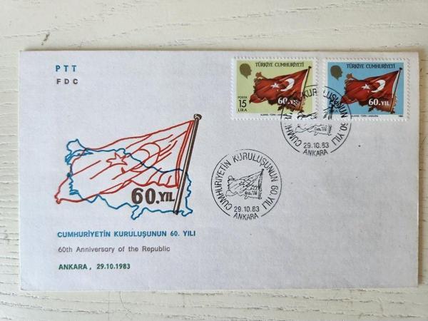 Edi Antik Cumhuriyetin 60.Yılı İlk Gün Zarfı. 1983E Ait İlk Gün - Image 1