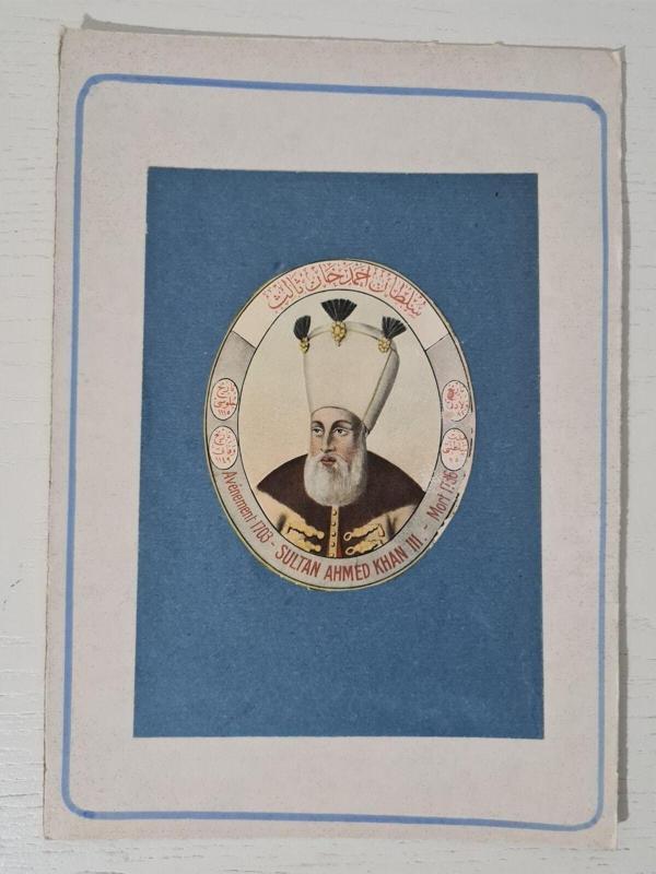 Edi Antik Sultan 3. Ahmet Kartpostal, Osmanlı Sultanlar Serisi, Max Fruchtermann Kartpostal - Image 1