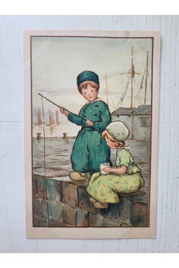 Edi Antik 1900Ler Avusturya Kartpostal Çocuklar. Orijinal - Image 1