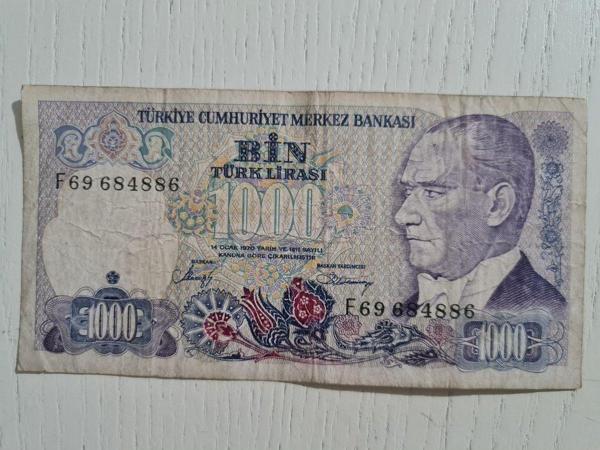 Edi Antik 7. Emisyon 1000 Türk Lirası Haliyle Kondüsyonda Banknot - Image 1