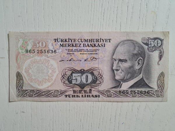Edi Antik 6. Emisyon 50 Türk Lirası Haliyle Kondüsyonda Banknot - Image 1