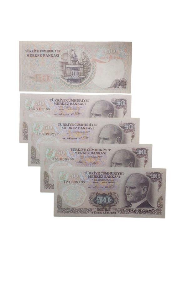 Yedi Otuz 6. Emisyon 50 Türk Lirası Eski Koleksiyon Kağıt Para. Koleksiyon Başlangıç Setleri. - Image 1