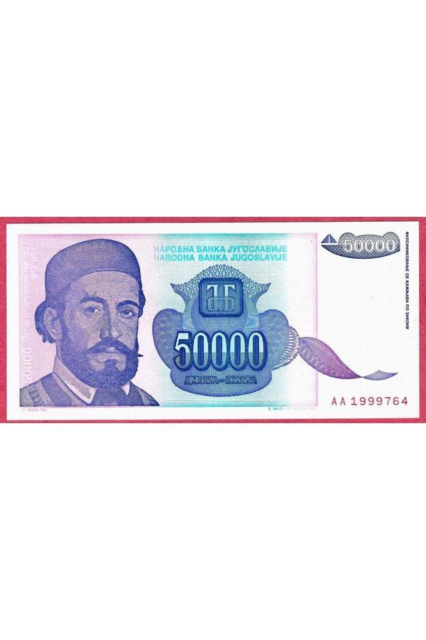 Edi Antik 3 Adet Yugoslavya Yugoslavıa 50 000 Dınara 1993 Unc Çil - Image 1