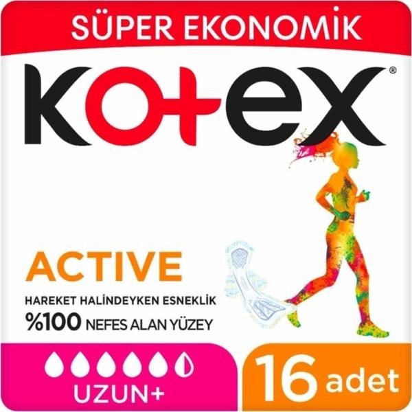Kotex Hijyenik Ped Active Uzun Süper Ekonomik 16'lı - Image 1