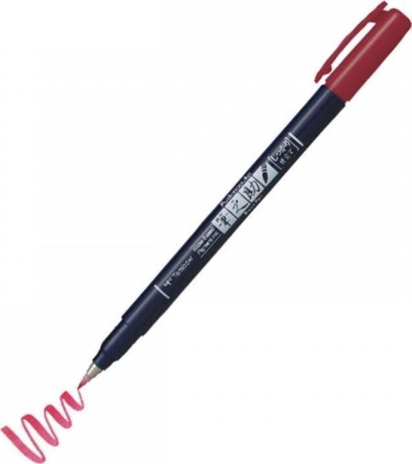 Tombow Fudenosuke Brush Pen Fırça Uçlu Kalem Sert Uç - Kırmızı - Image 1