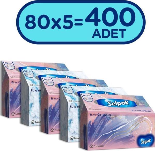 Selpak El ve Yüz Havlusu x 5 Paket 400 Yaprak Kutulu - Image 1