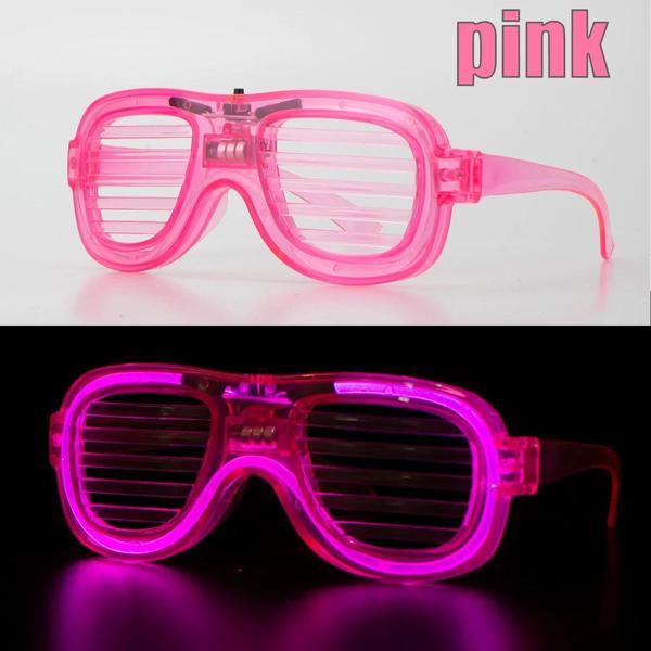 Pembe Led Işıklı Parti Gözlüğü - Neon Glow Şerit Gözlük 3 Modlu - Image 1