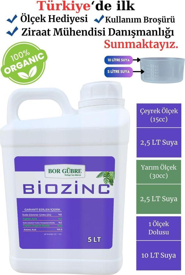 Bor Gübre Biozinc 5Lt Çinko Sıvı Organik Madde Gübresi - Image 1