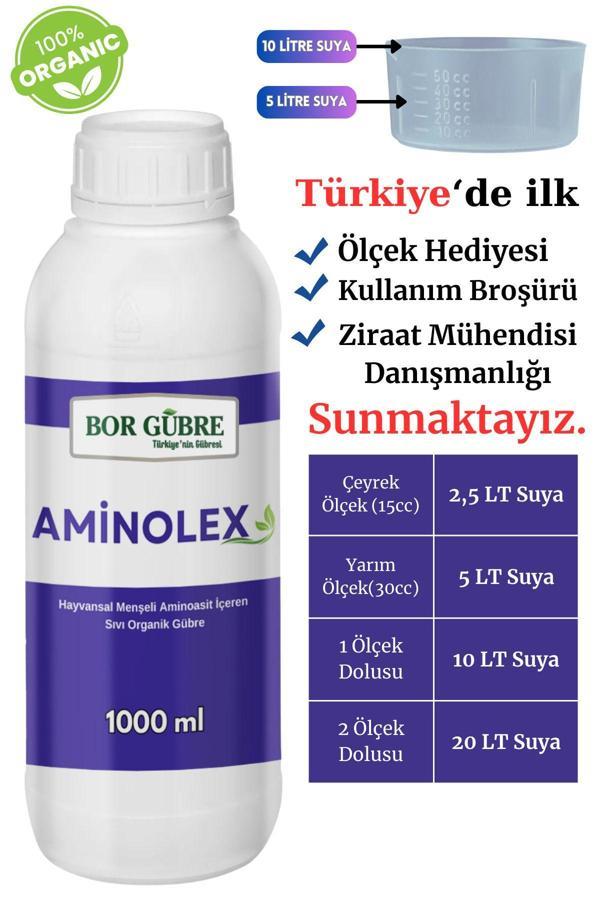 Bor Gübre Hayvansal Menşeli Amino Asit İçeren Sıvı Organik Gübre Aminolex 1000Ml (Fabrikadan Halka Üretim) - Image 1