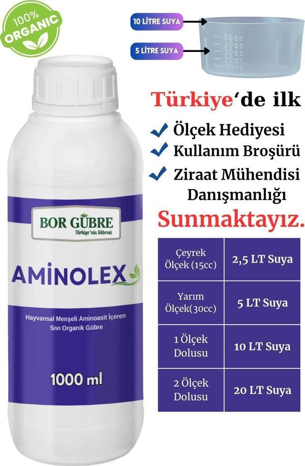 Bor Gübre Hayvansal Menşeli Amino Asit İçeren Sıvı Organik Gübre Aminolex 1000Ml (Fabrikadan Halka Üretim) - Image 1