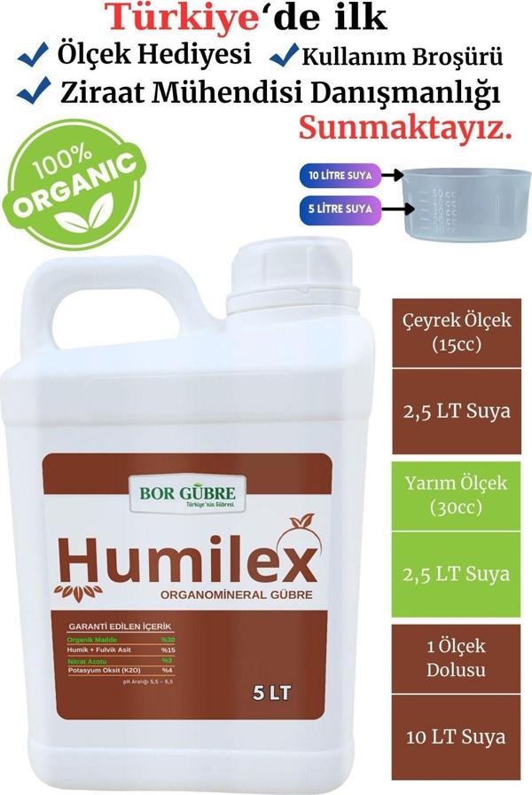 Bor Gübre Humilex 5Lt Hümik Ve Fulvik Asit İçerikli Sıvı Organik Gübre (Fabrikadan Halka Üretim Zinciri) - Image 1