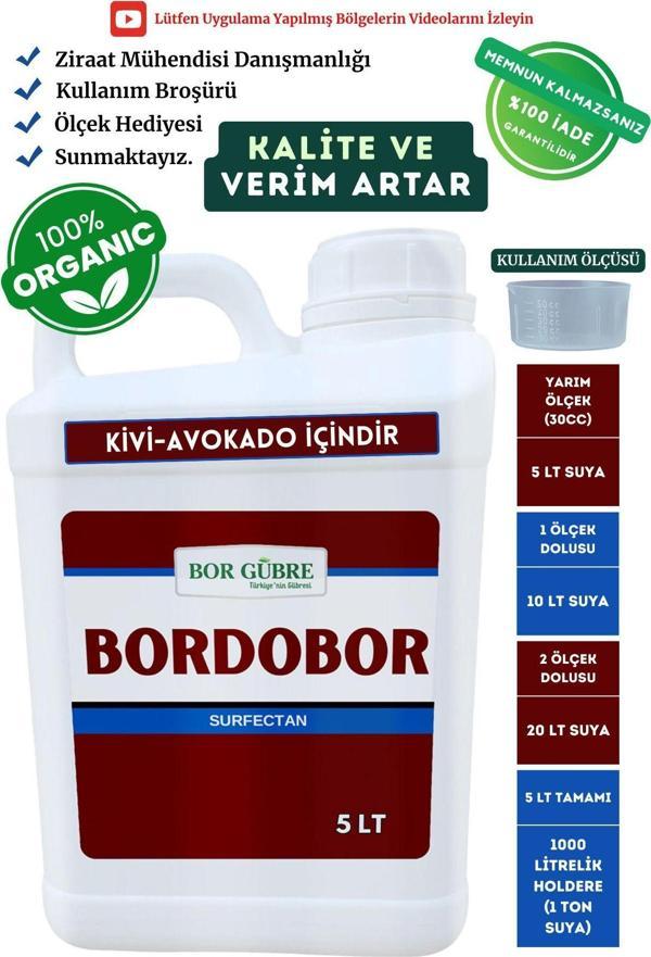 Bor Gübre Kivi Avokado İçin Organik Sıvı Gübre Bordobor 5Lt Bordobulamacı Ürün Sayısı, Kalite Ve Verim Artar. - Image 1